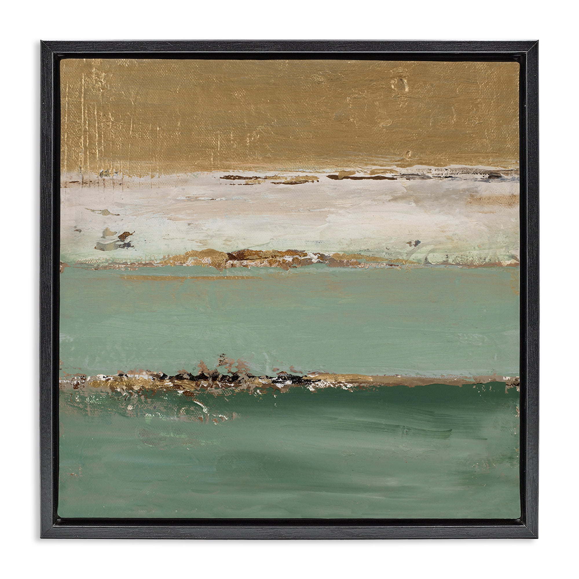 Stupell Industries Glam Streaked Gradient Abstract Painting Black Floater Framed Canvas Art Print Wall Art, 18 x 18