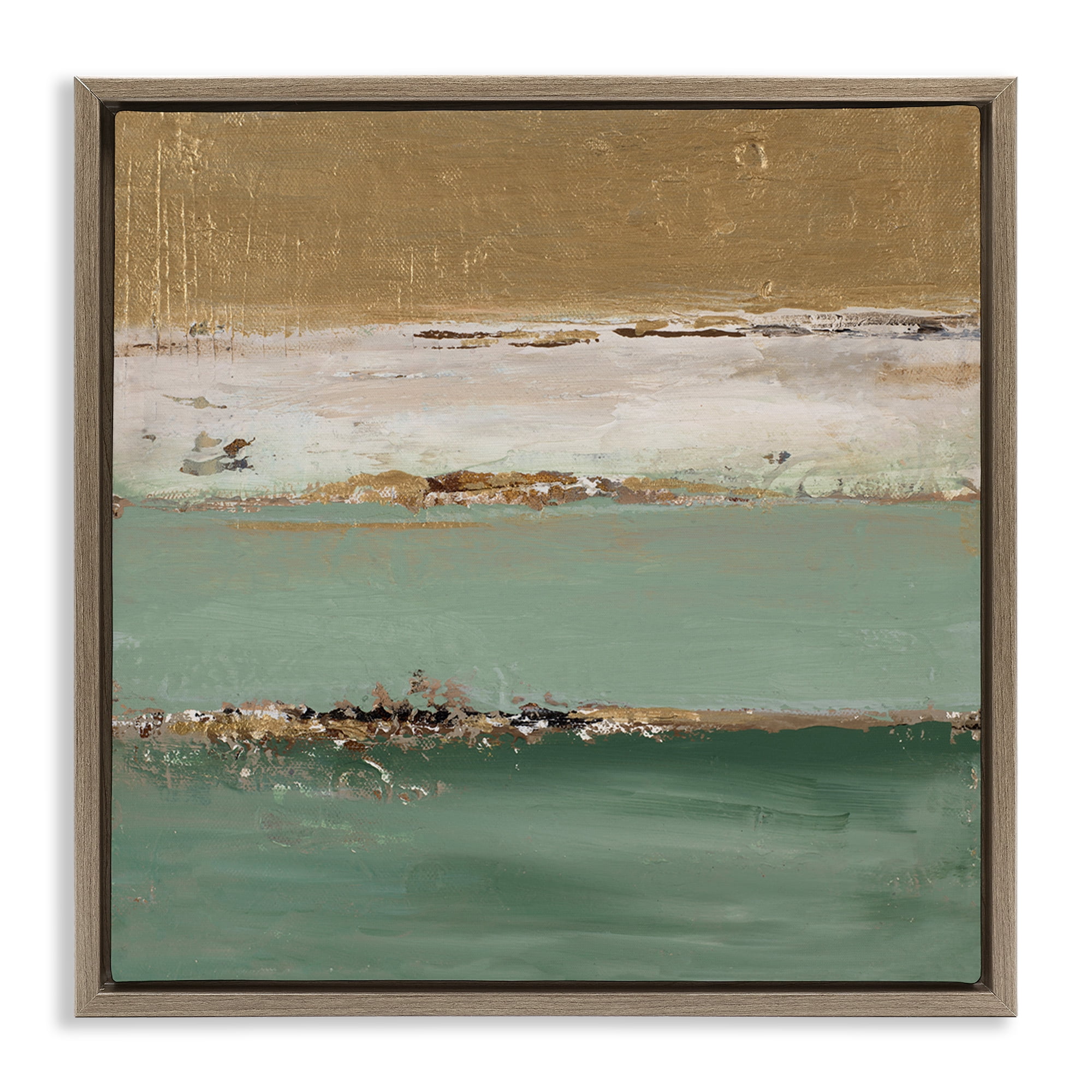 Stupell Industries Glam Streaked Gradient Abstract Painting Brown Floater Framed Canvas Art Print Wall Art, 18 x 18