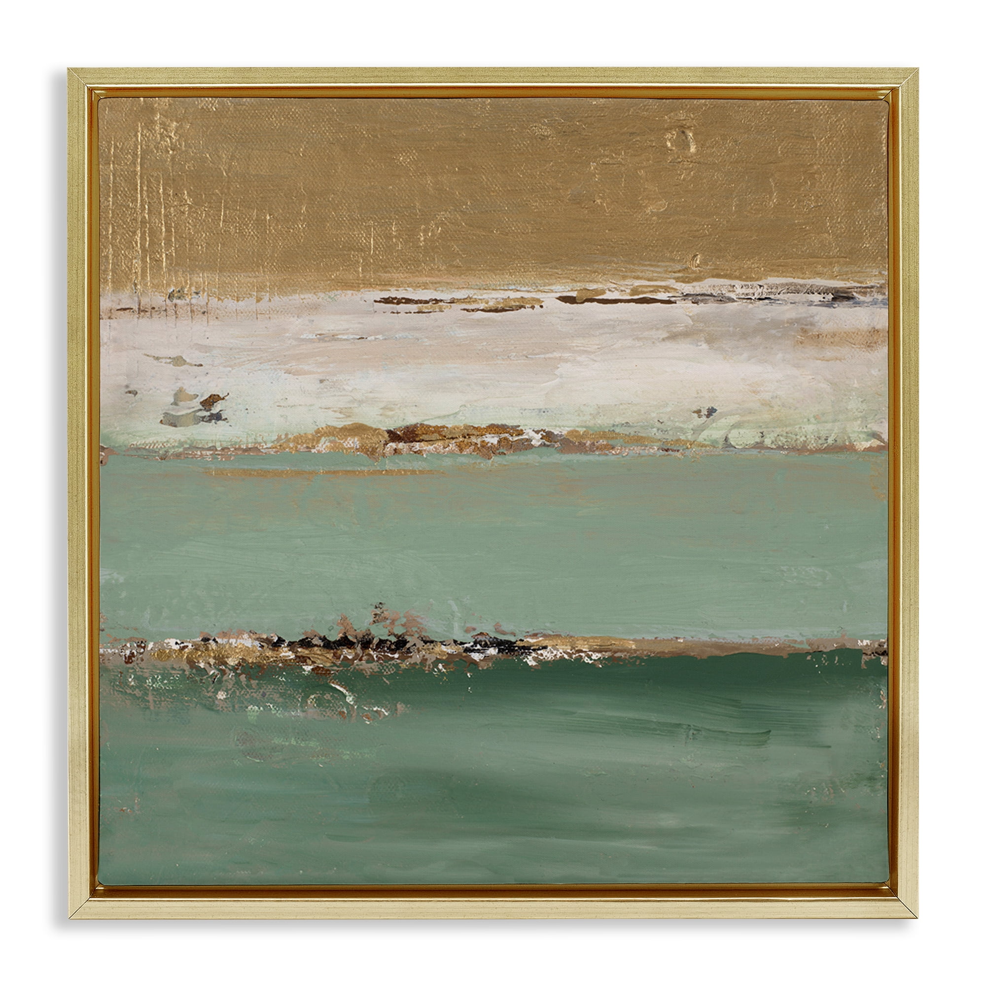 Stupell Industries Glam Streaked Gradient Abstract Painting Gold Floater Framed Canvas Art Print Wall Art, 25 x 25
