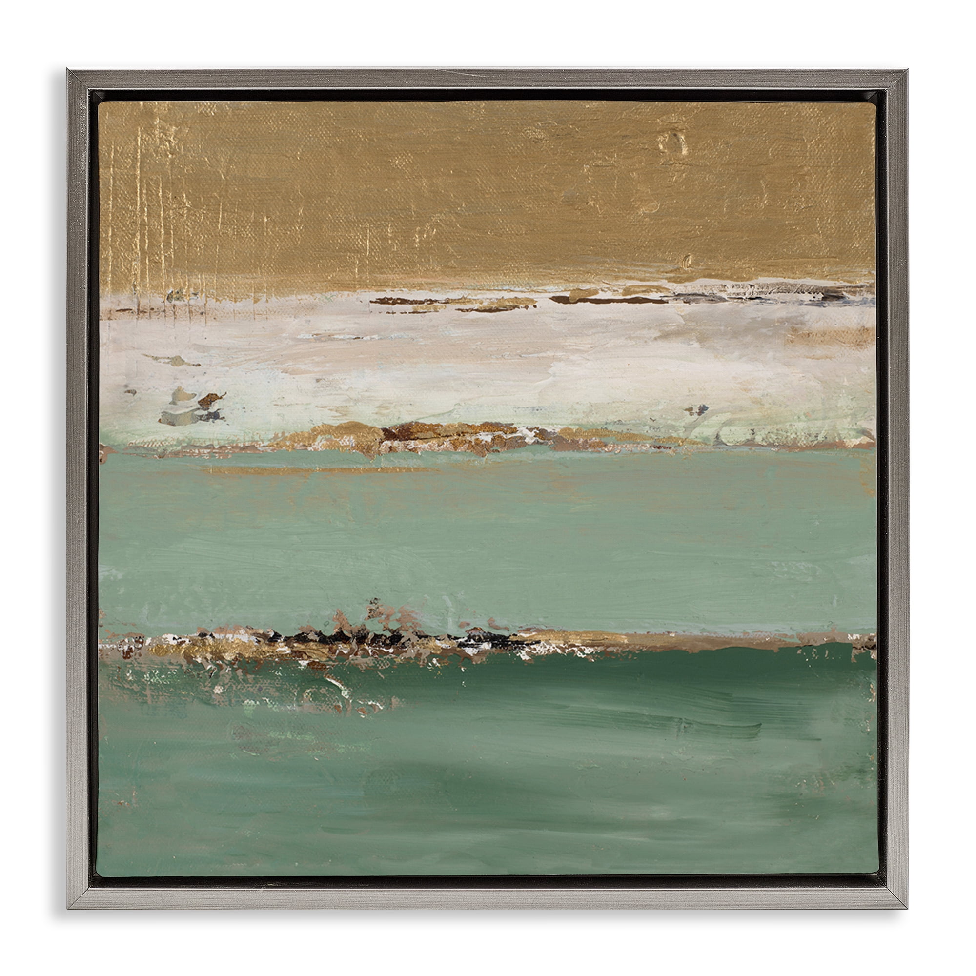 Stupell Industries Glam Streaked Gradient Abstract Painting Gray Floater Framed Canvas Art Print Wall Art, 25 x 25