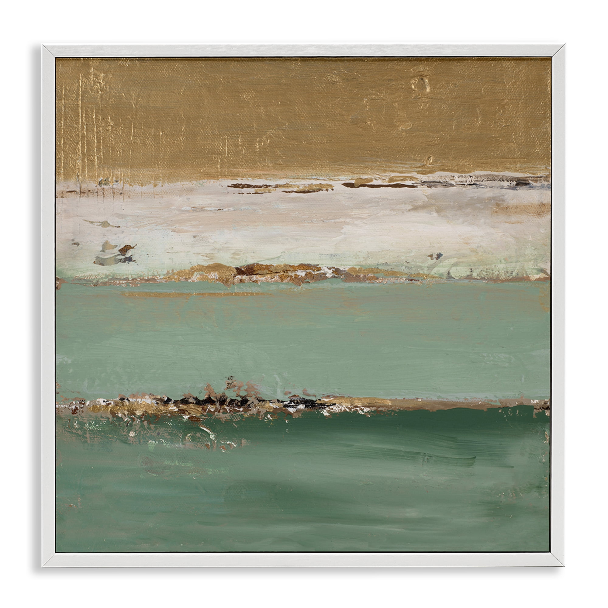 Stupell Industries Glam Streaked Gradient Abstract Painting White Framed Art Print Wall Art, 24 x 24