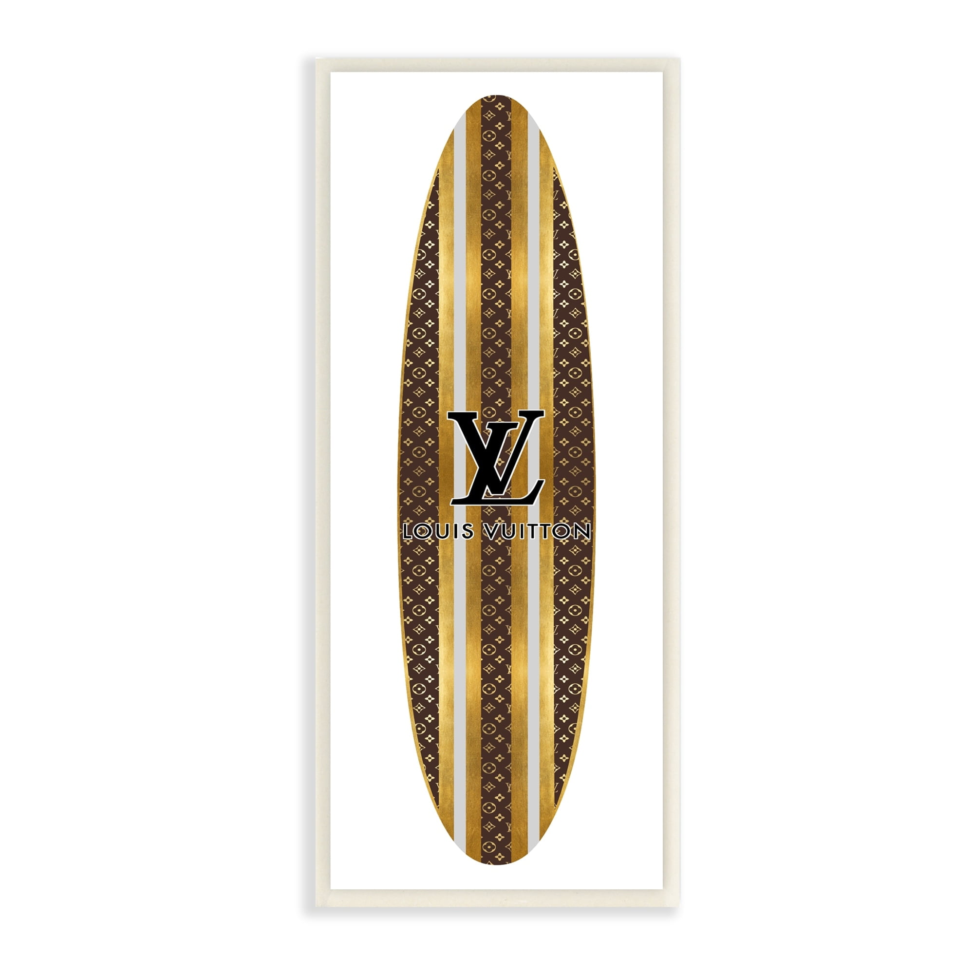 Stupell Industries Glam Stripes Pattern Designer Fashion Emblem Surfboard Wood Wall Art, 7 x 17, Design by Madeline Blake