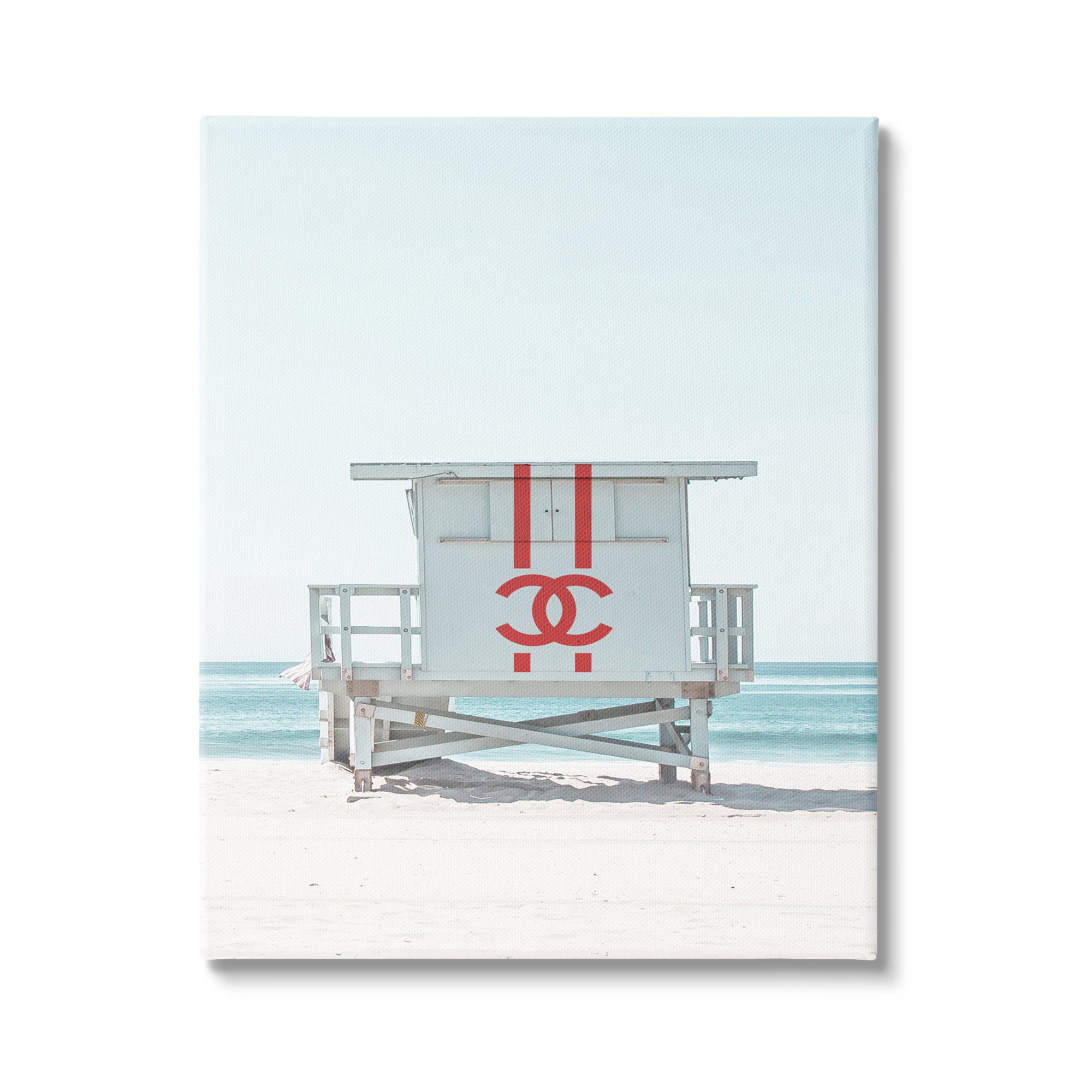 Stupell Industries Glam Summer Beach Hut Nature Painting Gallery Wrapped Canvas Print Wall Art, 30 x 40