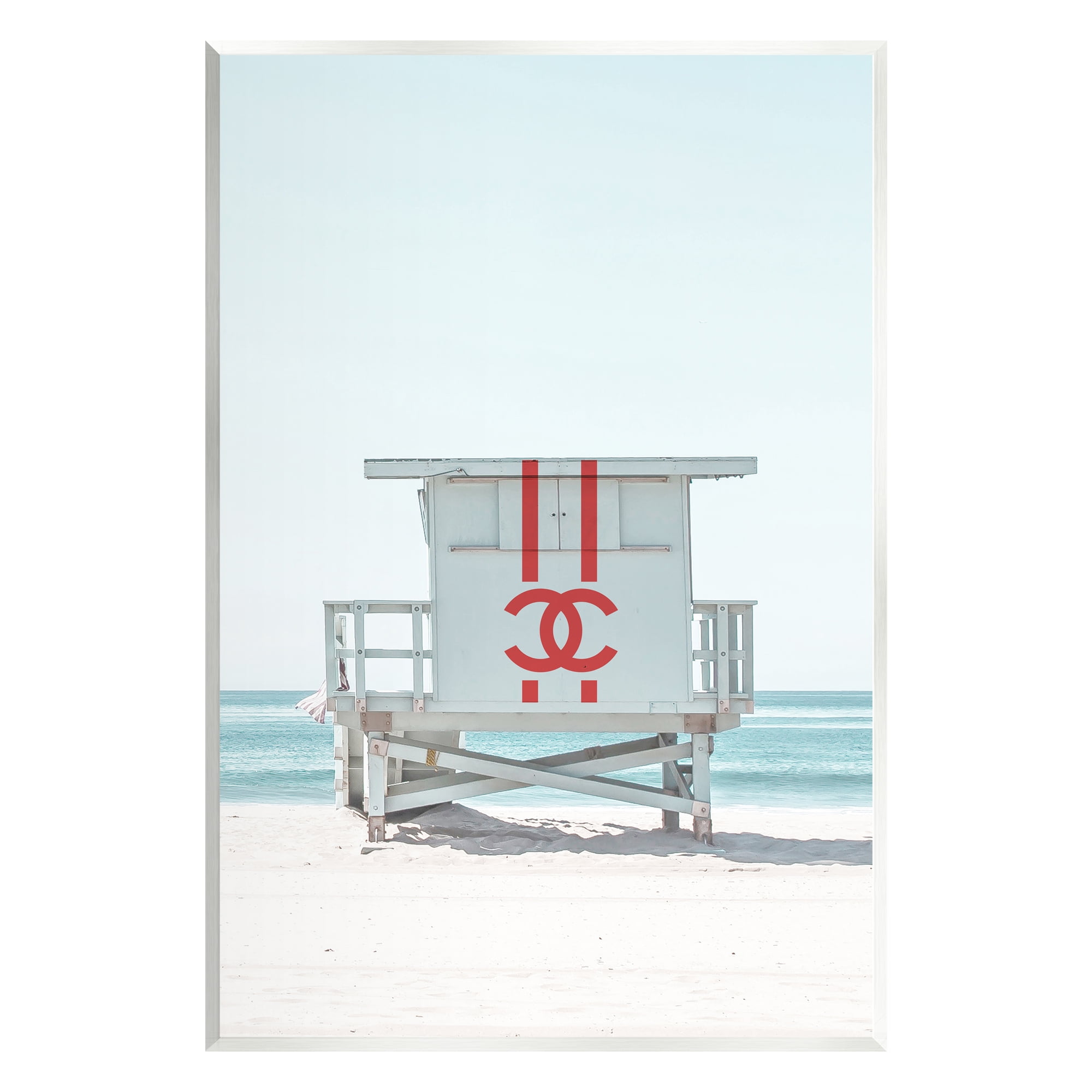 Stupell Industries Glam Summer Beach Hut Nature Painting Unframed Art Print Wall Art, 13 x 19