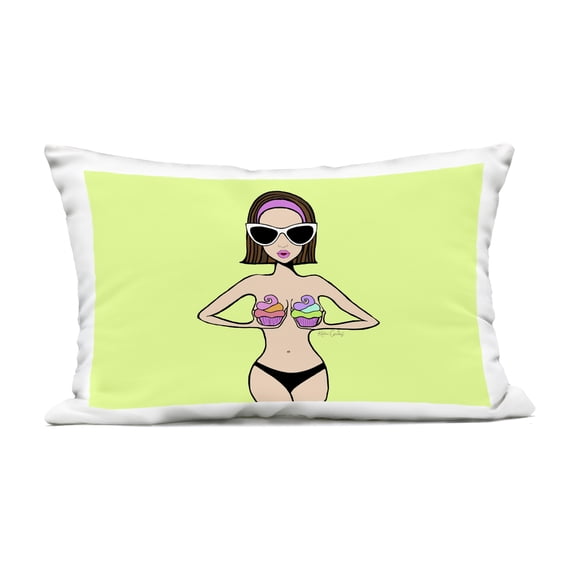 Stupell Industries Glam Summer Gal & Cupcakes Design by Katie Conley Outdoor Printed Pillow