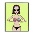thumbnail image 1 of Stupell Industries Glam Summer Gal & Cupcakes People Painting Black Framed Art Print Wall Art, 11 x 14, 1 of 8