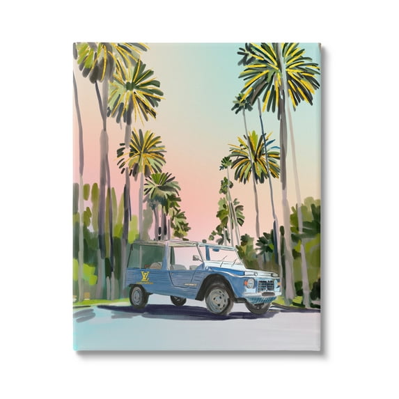 Stupell Industries Glam Summer Truck Transportation Painting Gallery Wrapped Canvas Art Print Wall Art, 24 x 30