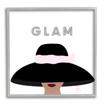 Stupell Industries Glam Text Fashionista Female Black Pink Hat , 24 x 24, Design by Ashley Singleton