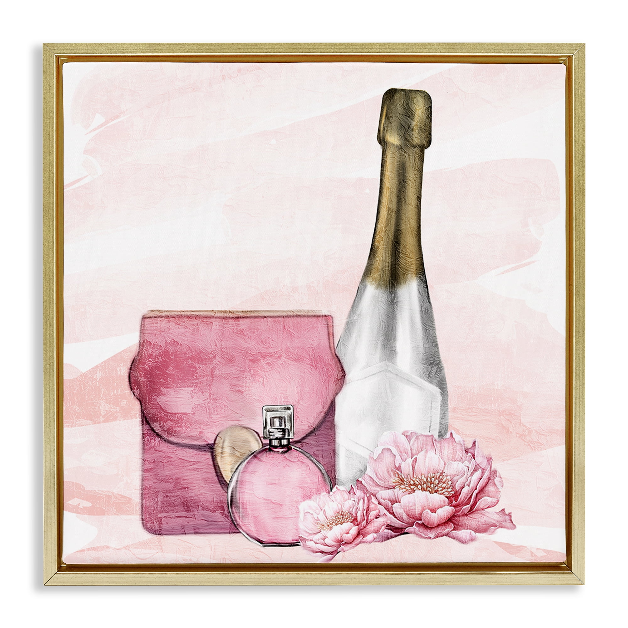 Stupell Industries Glam Time Champagne Gold Framed Floater Canvas Wall Art, design by Kim Allen
