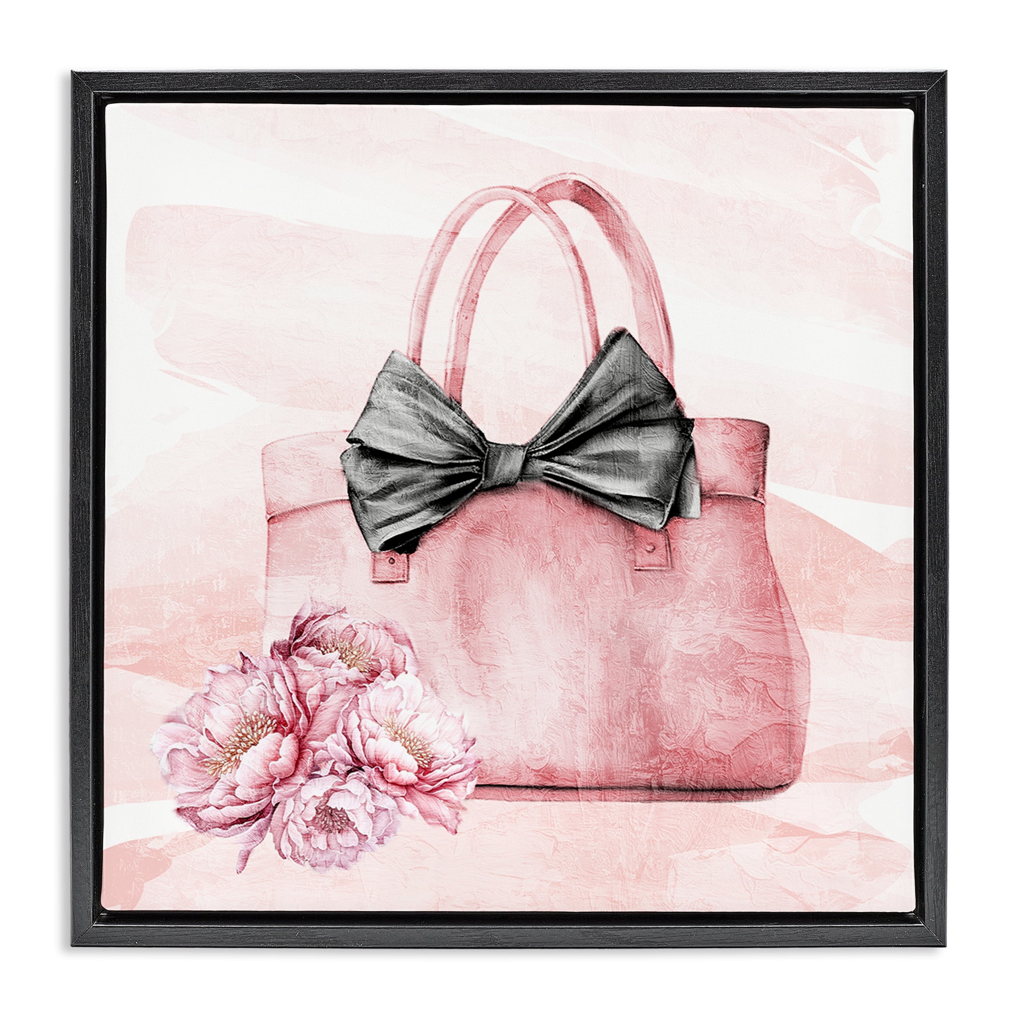 Stupell Industries Glam Time Handbag Black Framed Floater Canvas Wall Art, design by Kim Allen