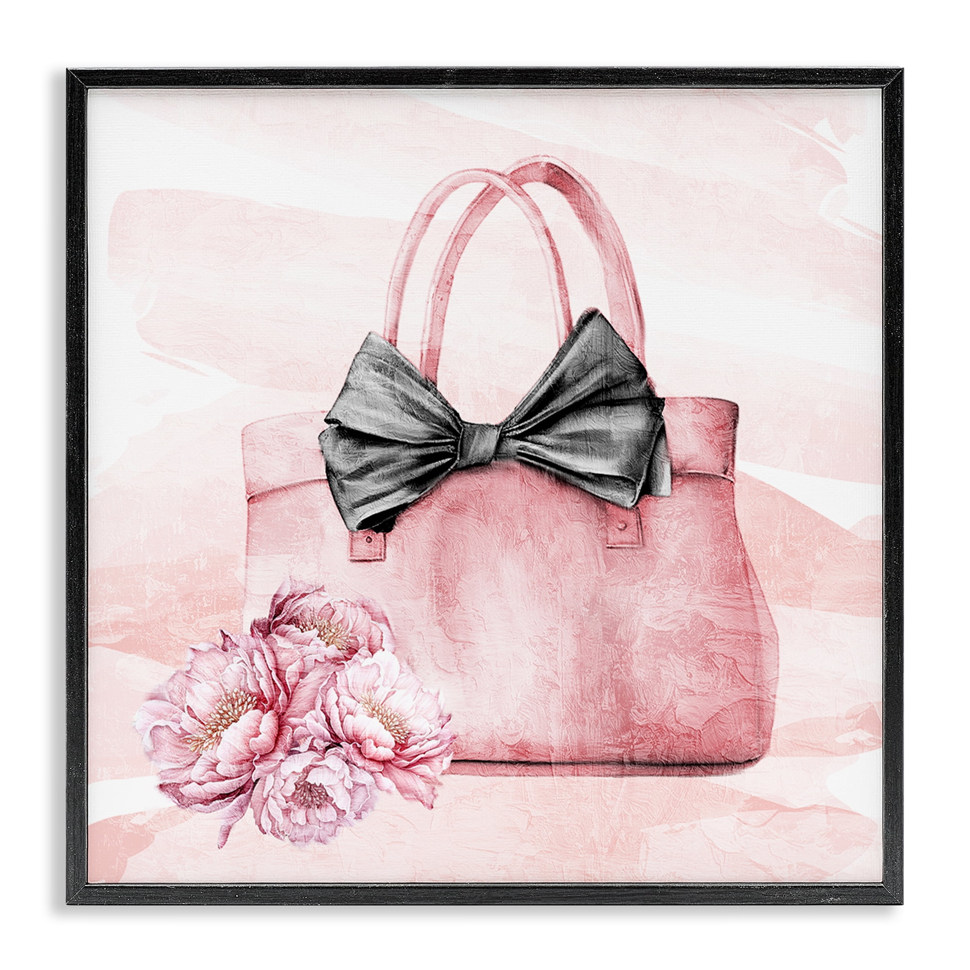 Stupell Industries Glam Time Handbag Black Framed Giclee Art, design by Kim Allen