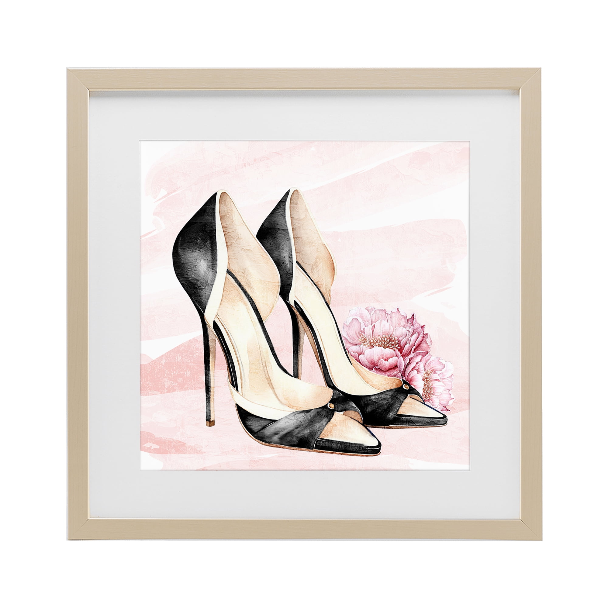 Stupell Industries Glam Time Heels Birch Framed Print Under Glass, design by Kim Allen