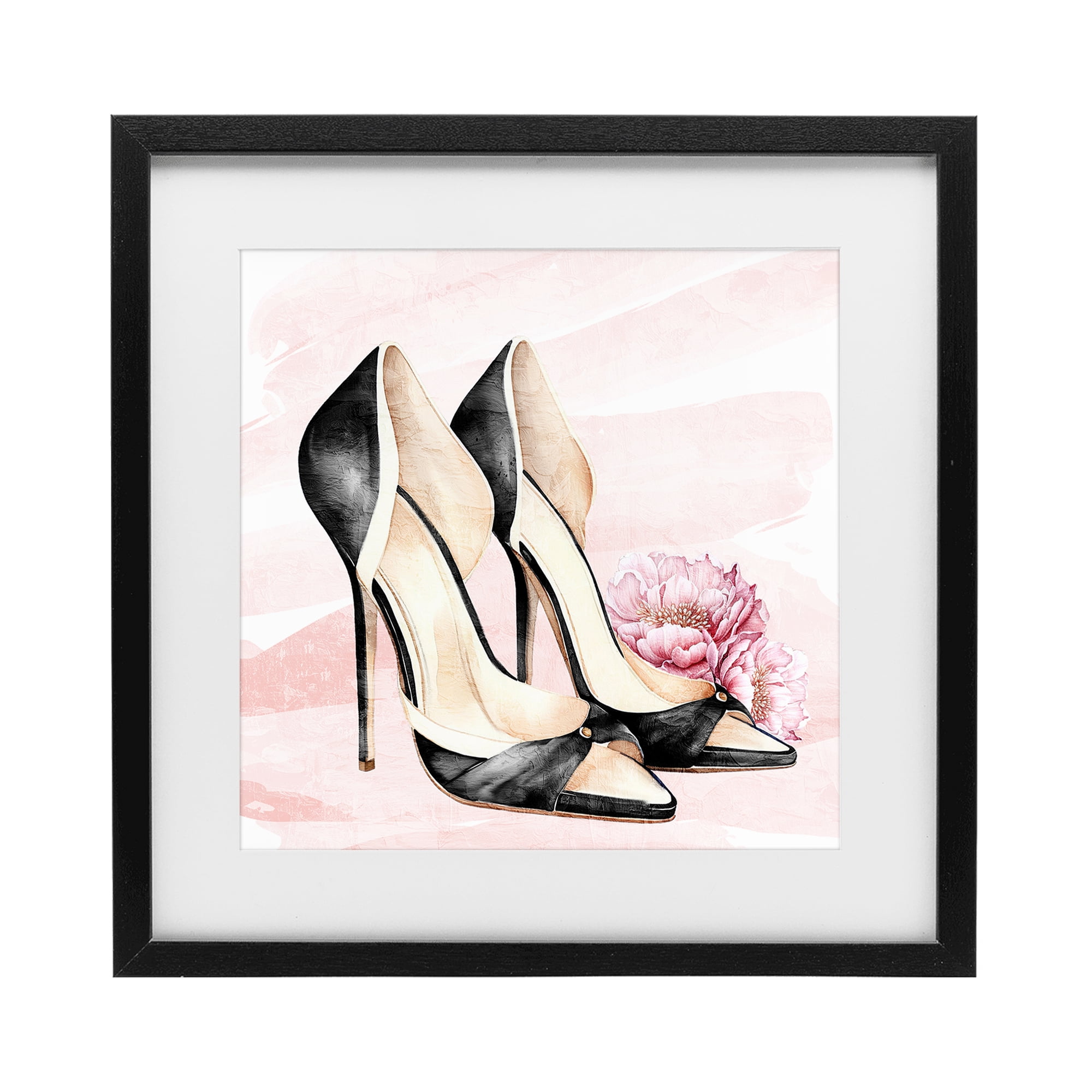 Stupell Industries Glam Time Heels Black Framed Print Under Glass, design by Kim Allen