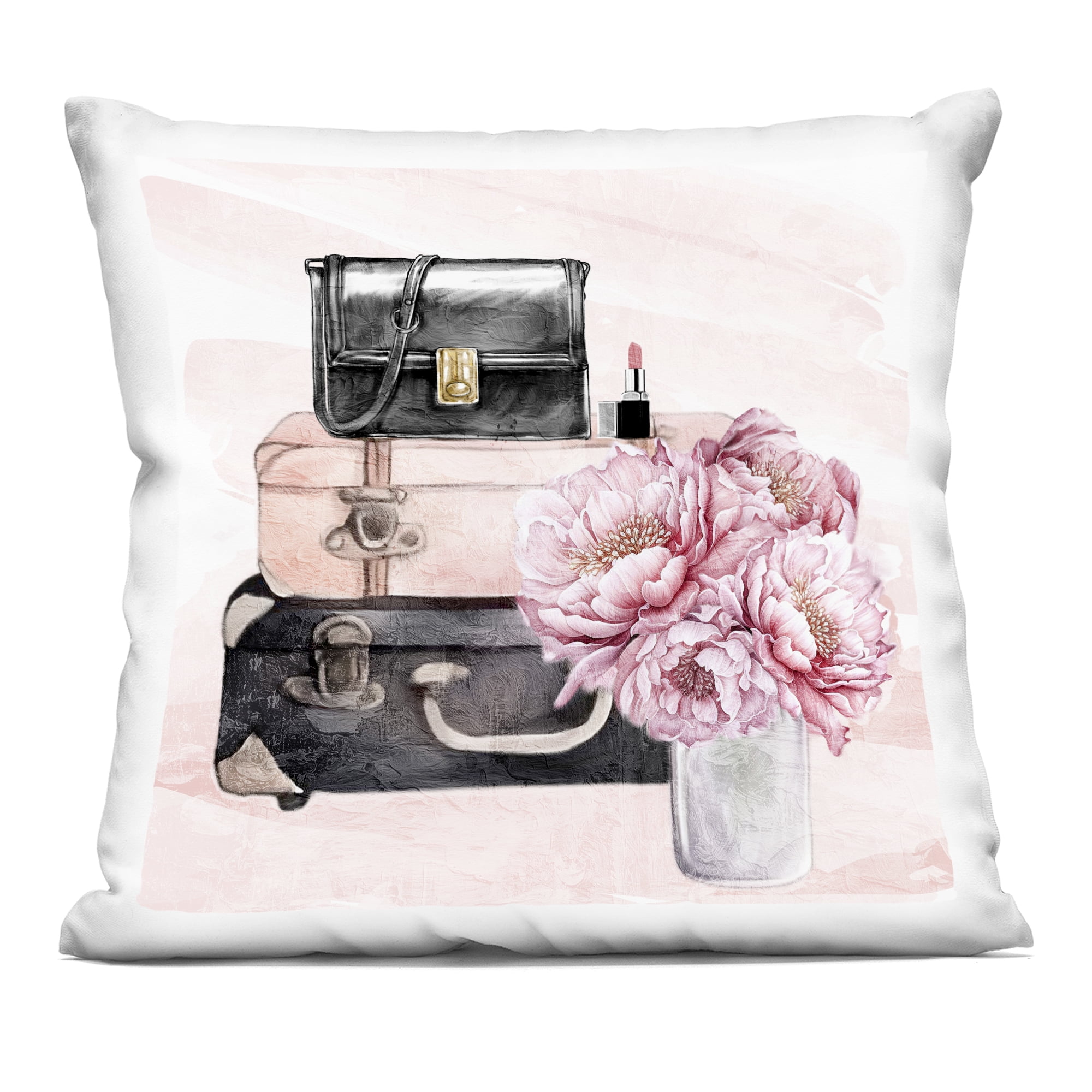 Stupell Industries Glam Time Stacked Bags Decorative Printed Throw Pillow, design by Kim Allen, 18 x 7 x 18