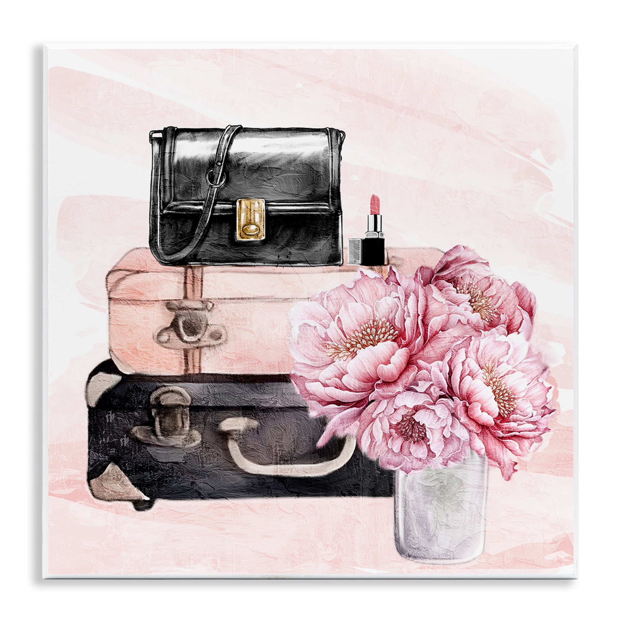 Stupell Industries Glam Time Stacked Bags Wall Plaque Art, design by Kim Allen