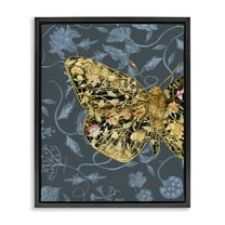 Stupell Industries Glam Traditional Butterfly Animals & Insects Painting Black Floater Framed Canvas Art Print Wall Art, 17 x 21