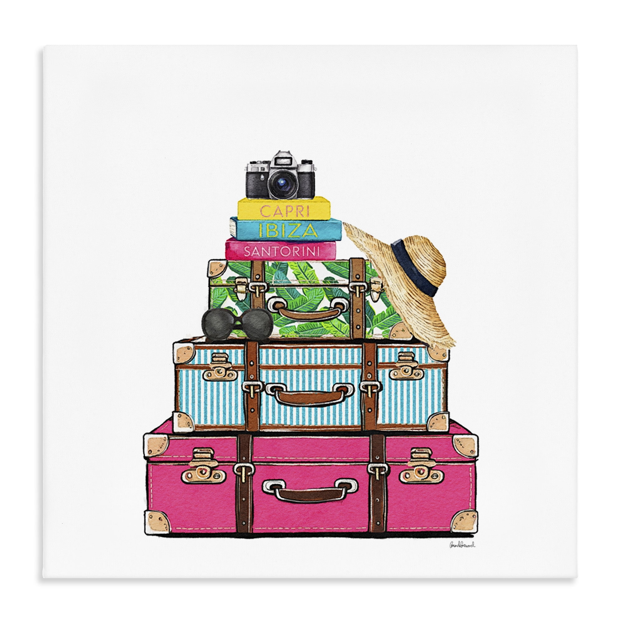 Stupell Industries Glam Travel Suitcases Canvas Wall Art, design by Amanda Greenwood