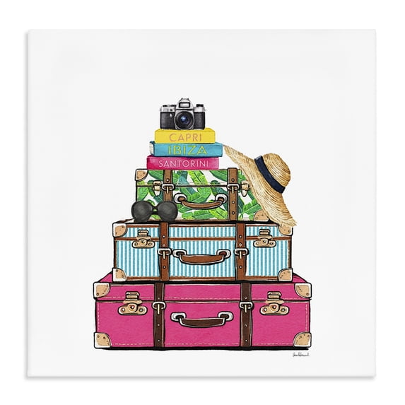 Stupell Industries Bohemian Glam Travel Suitcases Canvas Art, 36 x 36, by Amanda Greenwood