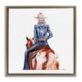 thumbnail image 1 of Stupell Industries Glam Trendy Cowgirl on Horse Brown Floating Frame Canvas Art, 18 x 18, by Amanda Greenwood, 1 of 8
