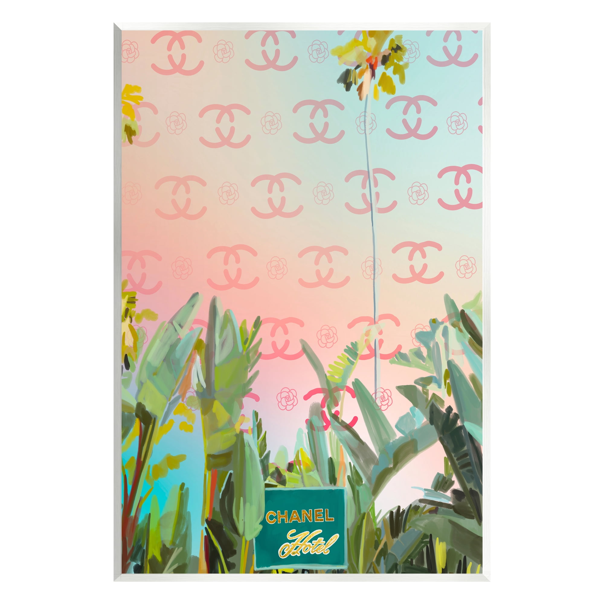 Stupell Industries Glam Tropical Hotel Nature Painting Unframed Art Print Wall Art, 13 x 19