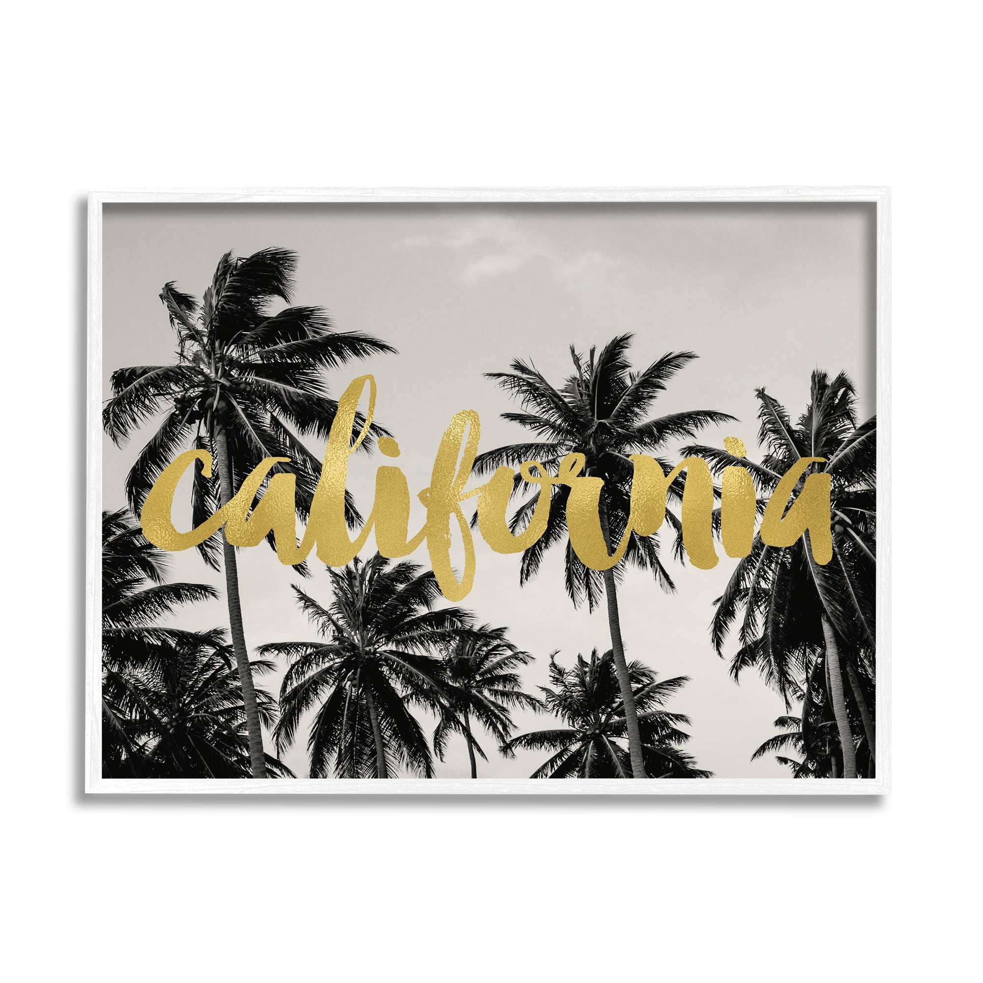 Stupell Industries Glam Typography Tropical Tree Foliage Framed Wall Art, 14 x 11, Design by Amy Brinkman