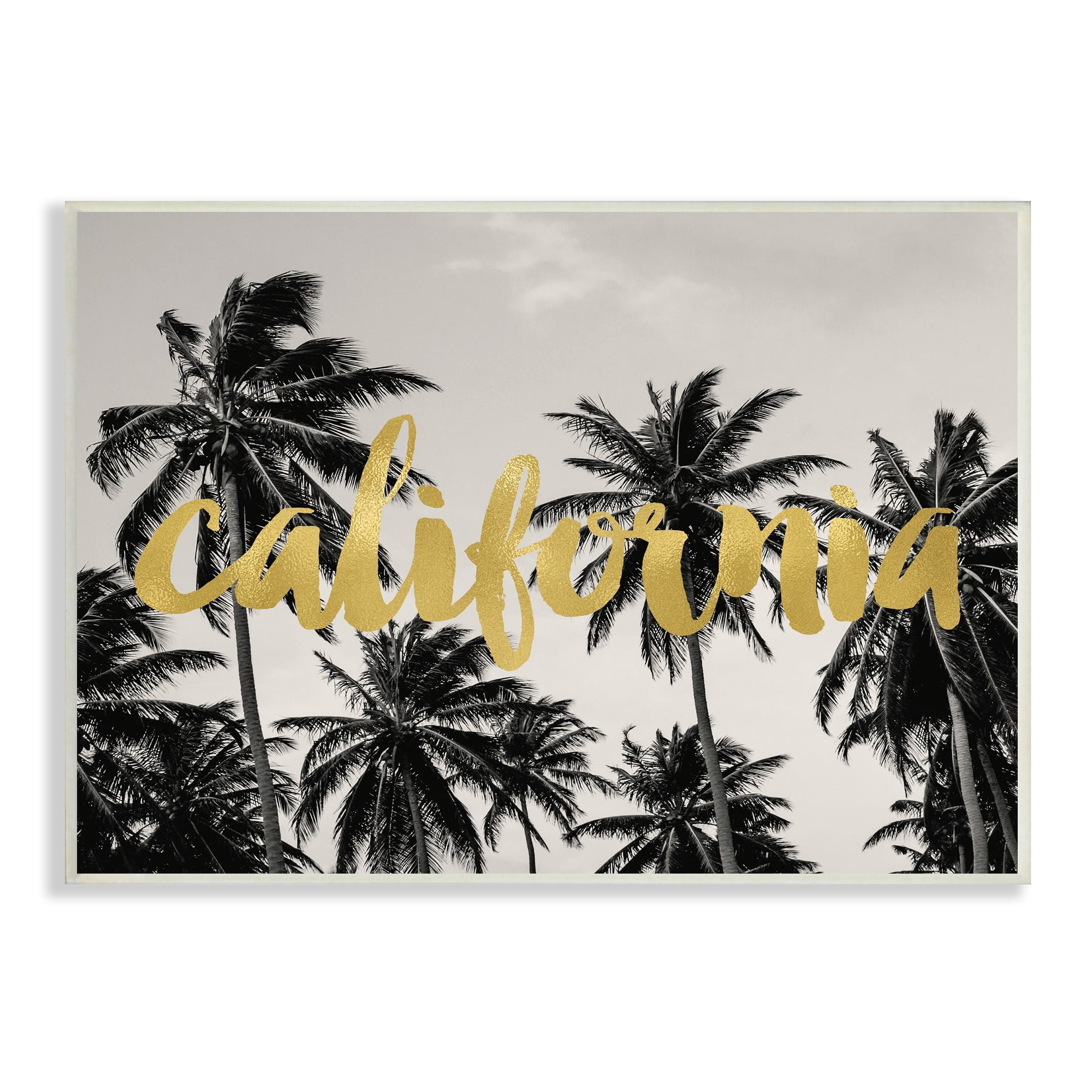 Stupell Industries Glam Typography Tropical Tree Foliage Wood Wall Art, 15 x 10, Design by Amy Brinkman