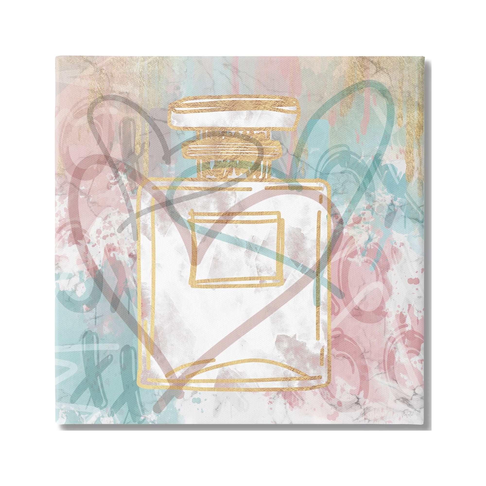 Stupell Industries Glam Urban Pattern Perfume Abstract Painting Gallery Wrapped Canvas Art Print Wall Art, 17 x 17