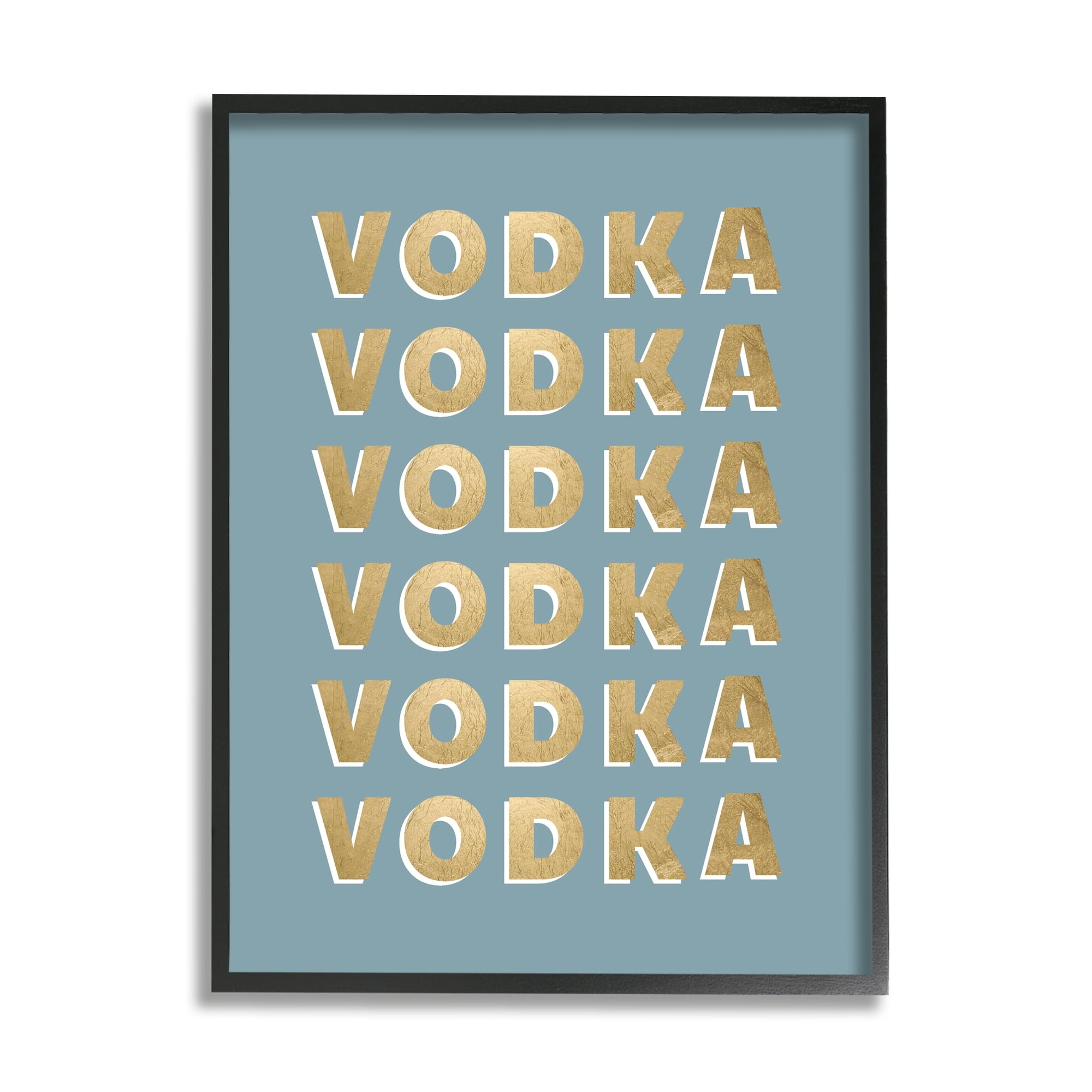 Stupell Industries Glam Vodka Text Pattern Teal Background , 11 x 14, Design by CAD Designs