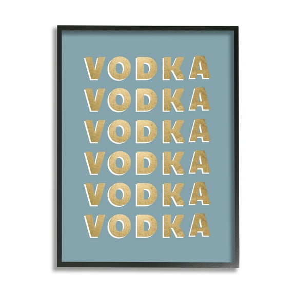 Stupell Industries Glam Vodka Text Pattern Teal Background , 11 x 14, Design by CAD Designs