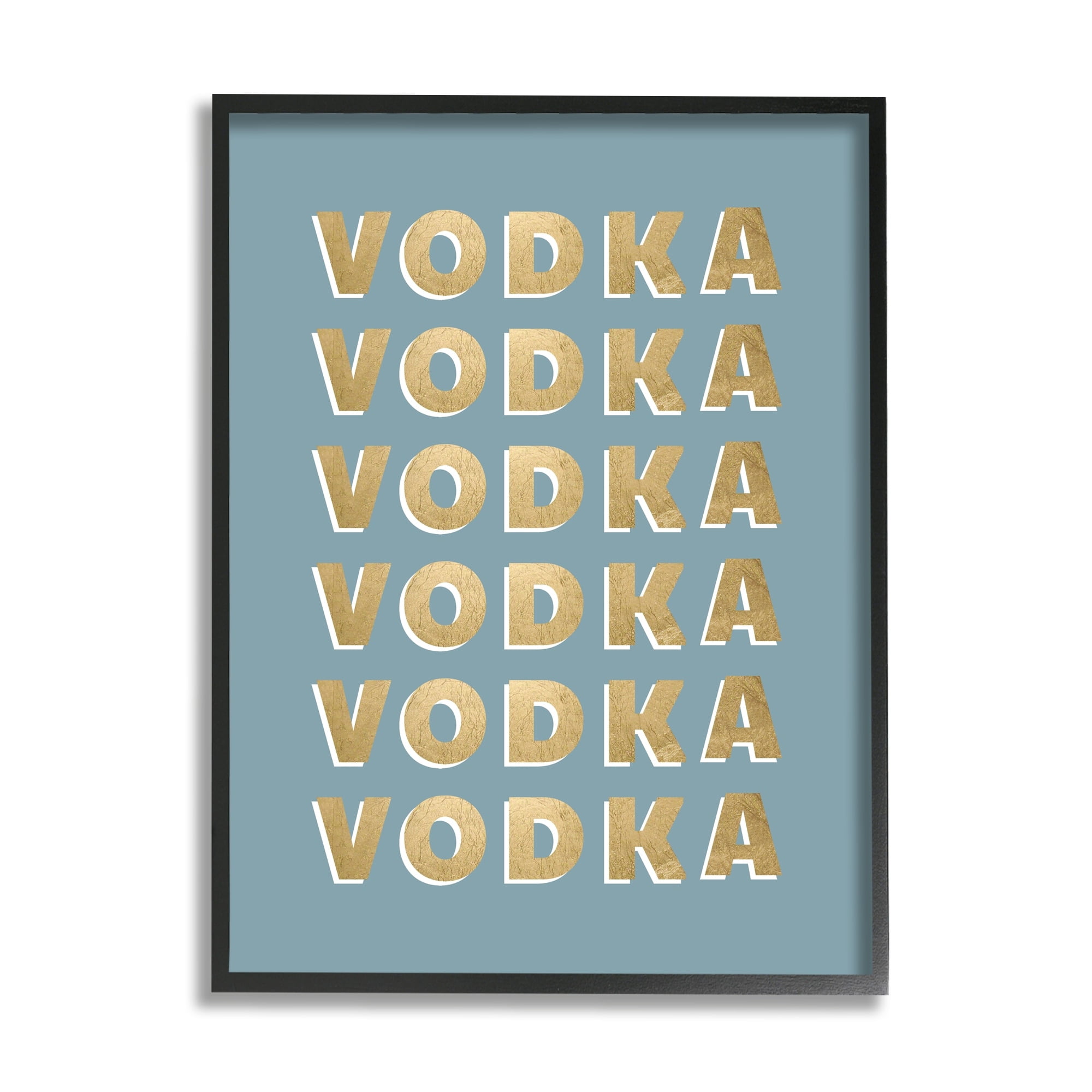 Stupell Industries Glam Vodka Text Pattern Teal Background , 16 x 20, Design by CAD Designs