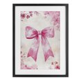 thumbnail image 1 of Stupell Industries Glam Whimsical Floral Bow Pink & Beige Black Framed Print Under Glass, 14 x 20, by Creative Studio, 1 of 7