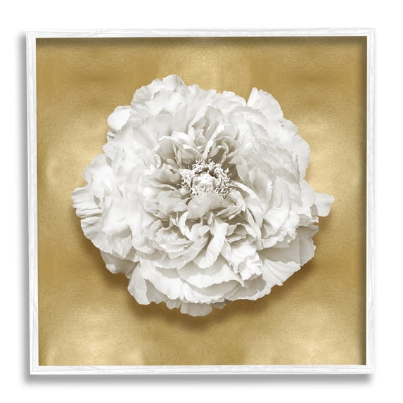 Stupell Industries Glam White Carnation Botanical & Floral Painting White Framed Art Print Wall Art, 17 x 17
