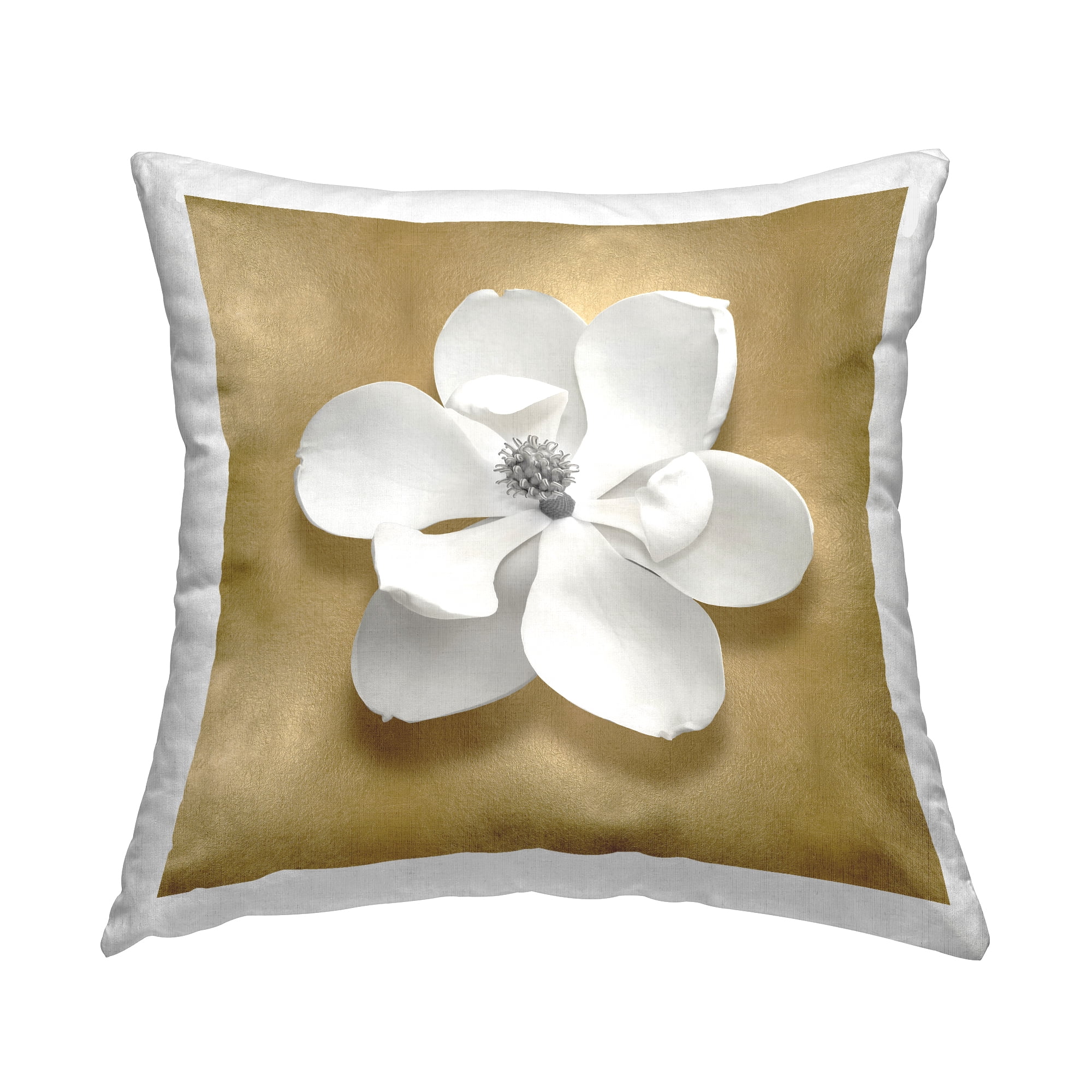 Stupell Industries Glam & White Flower Decorative Printed Throw Pillow, 18 x 18