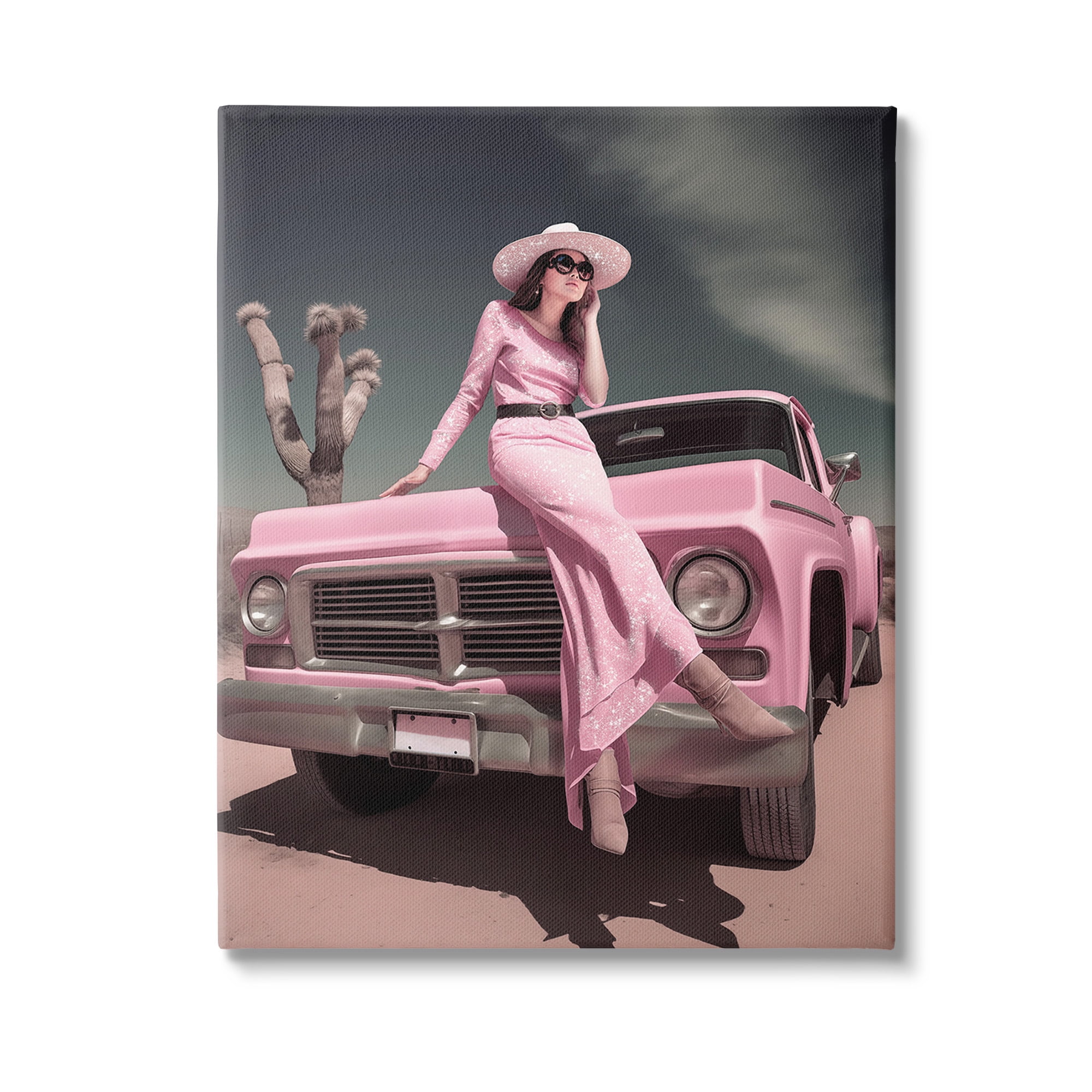 Stupell Industries Glam Woman in Desert Transportation Photography Gallery Wrapped Canvas Art Print Wall Art, 36 x 48