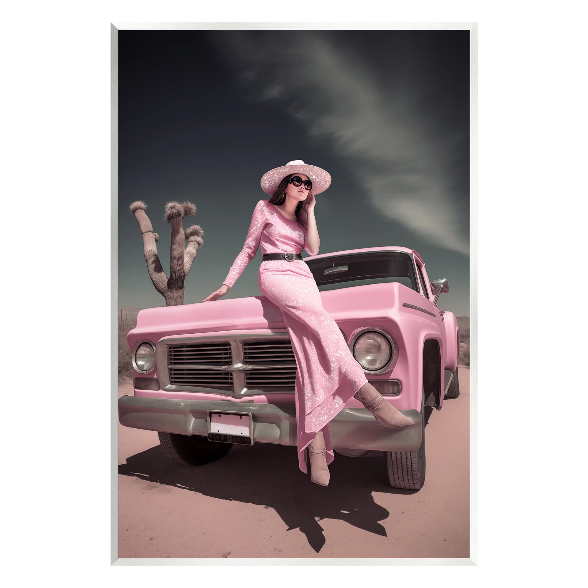 Stupell Industries Glam Woman in Desert Transportation Photography Unframed Art Print Wall Art, 13 x 19