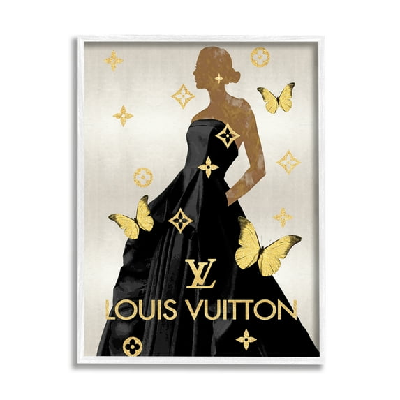 Stupell Industries Glam Woman with Butterflies Animals & Insects Painting White Framed Art Print Wall Art, 24 x 30