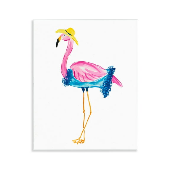 Stupell Industries Glamorous Beach Flamingo Animals & Insects Painting Unframed Art Print Wall Art, 11 x 14