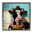 thumbnail image 1 of Stupell Industries Glamorous Cow Baking Pie Animals & Insects Painting Gray Floater Framed Canvas Art Print Wall Art, 25 x 25, 1 of 9