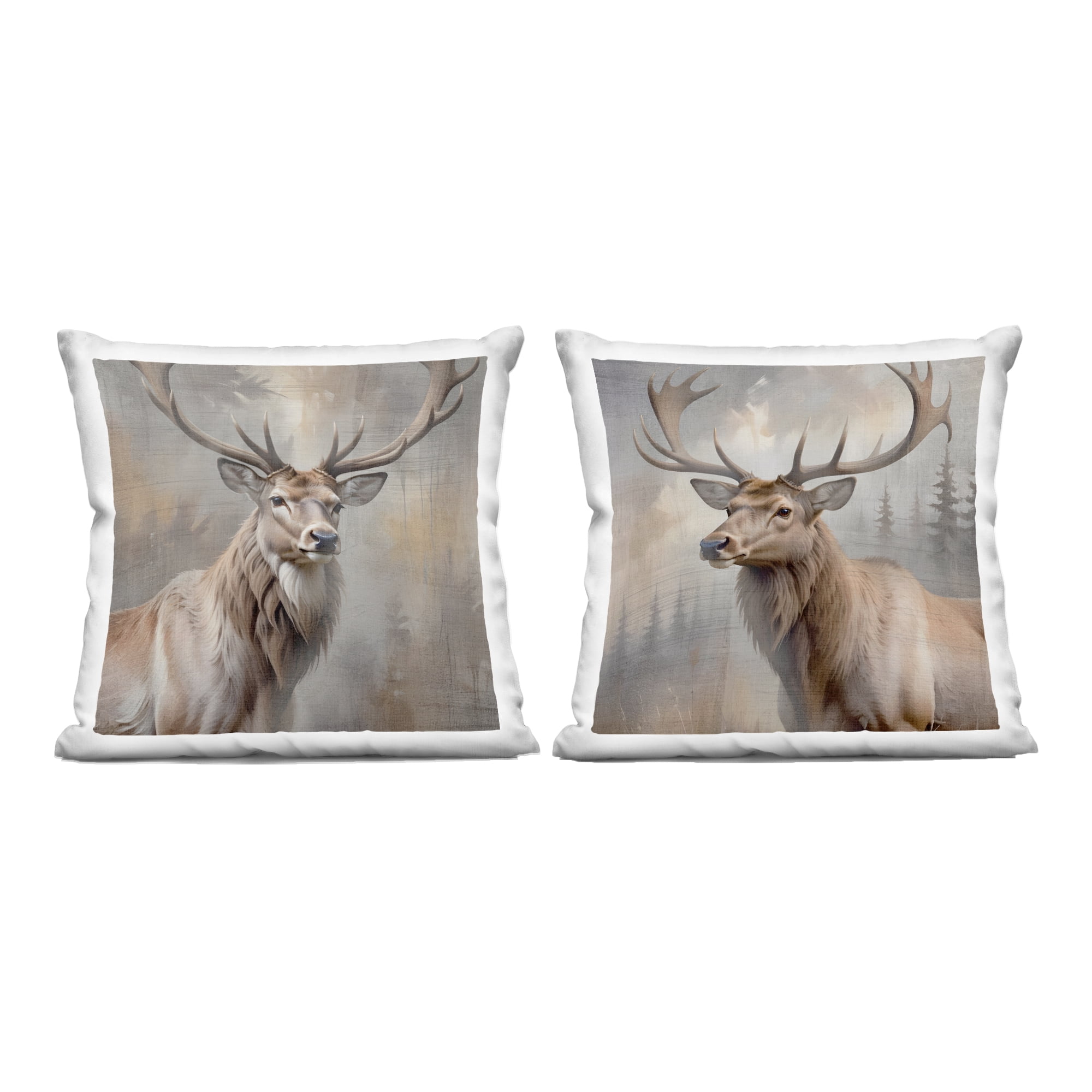 Stupell Industries Glancing Forest Stags 2 Piece Decorative Printed Throw Pillow Set, design by Susan Arnot, 18 x 7 x 18