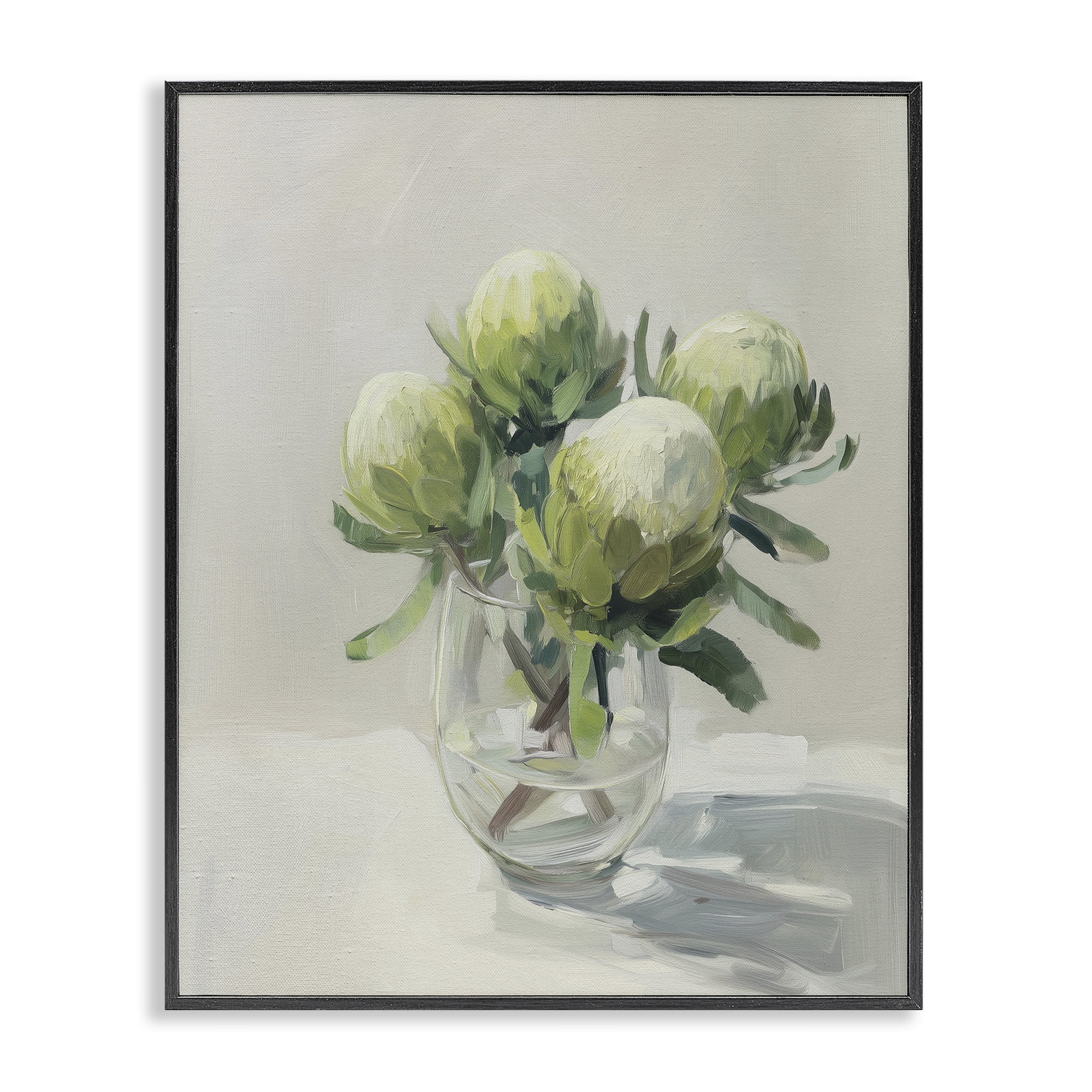 Stupell Industries Glass & Bloom Still Life Black Framed Giclee Art, design by Svetlana Aleynikova