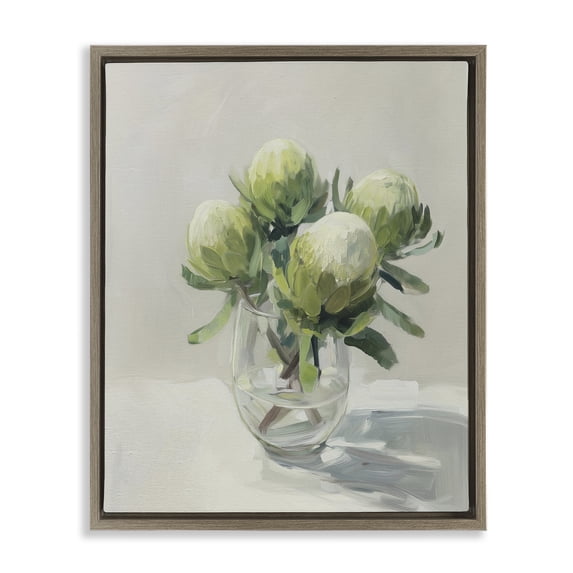Stupell Industries Transitional Glass & Bloom Still Life Brown Floating Frame Canvas Art, 25 x 31, by Svetlana Aleynikova