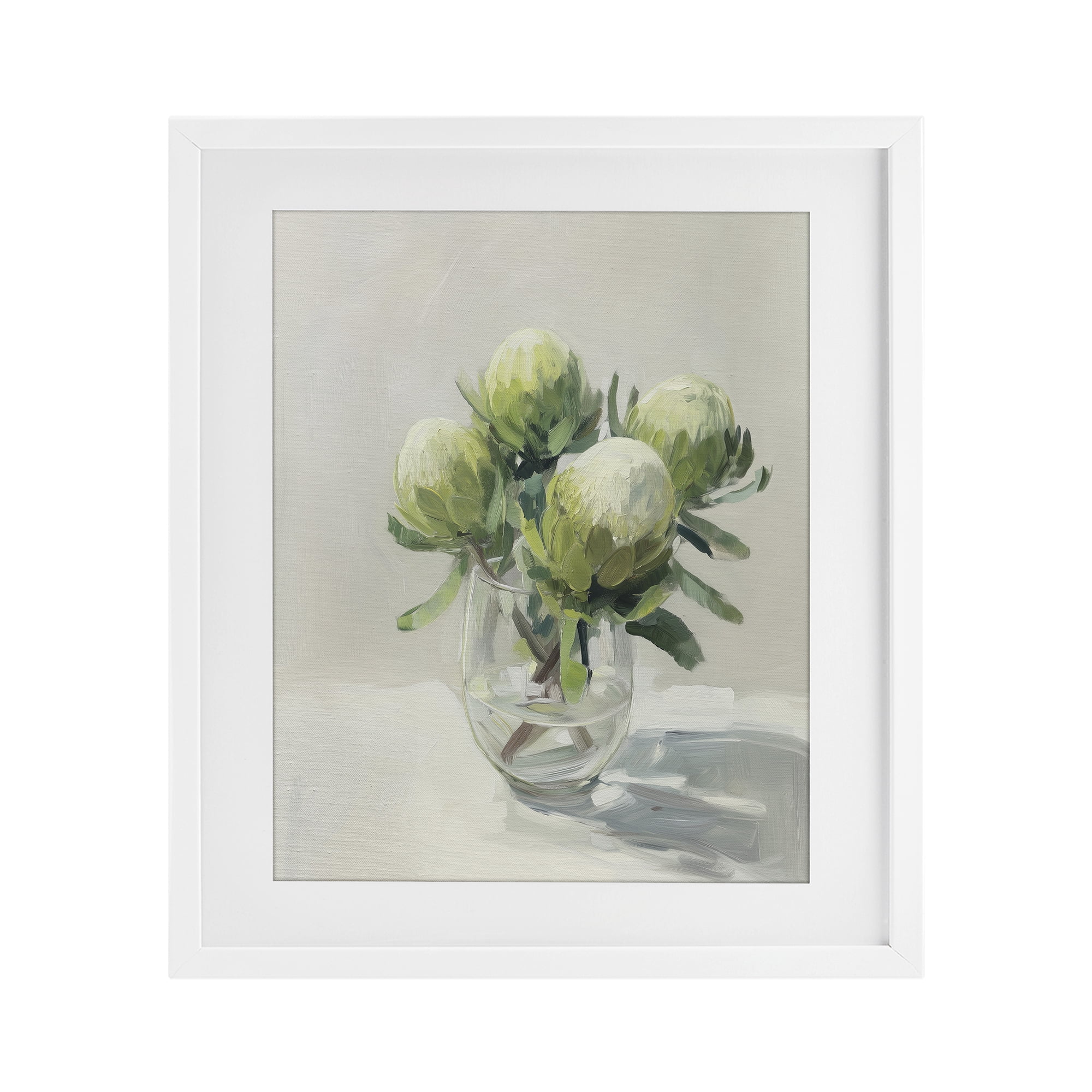 Stupell Industries Glass & Bloom Still Life White Framed Print Under Glass, design by Svetlana Aleynikova
