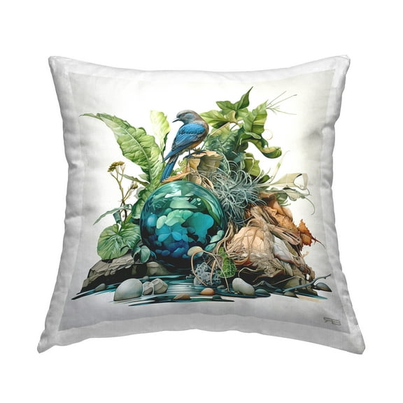 Stupell Industries Glass Jar & Botanicals Decorative Printed Throw Pillow Design by RB