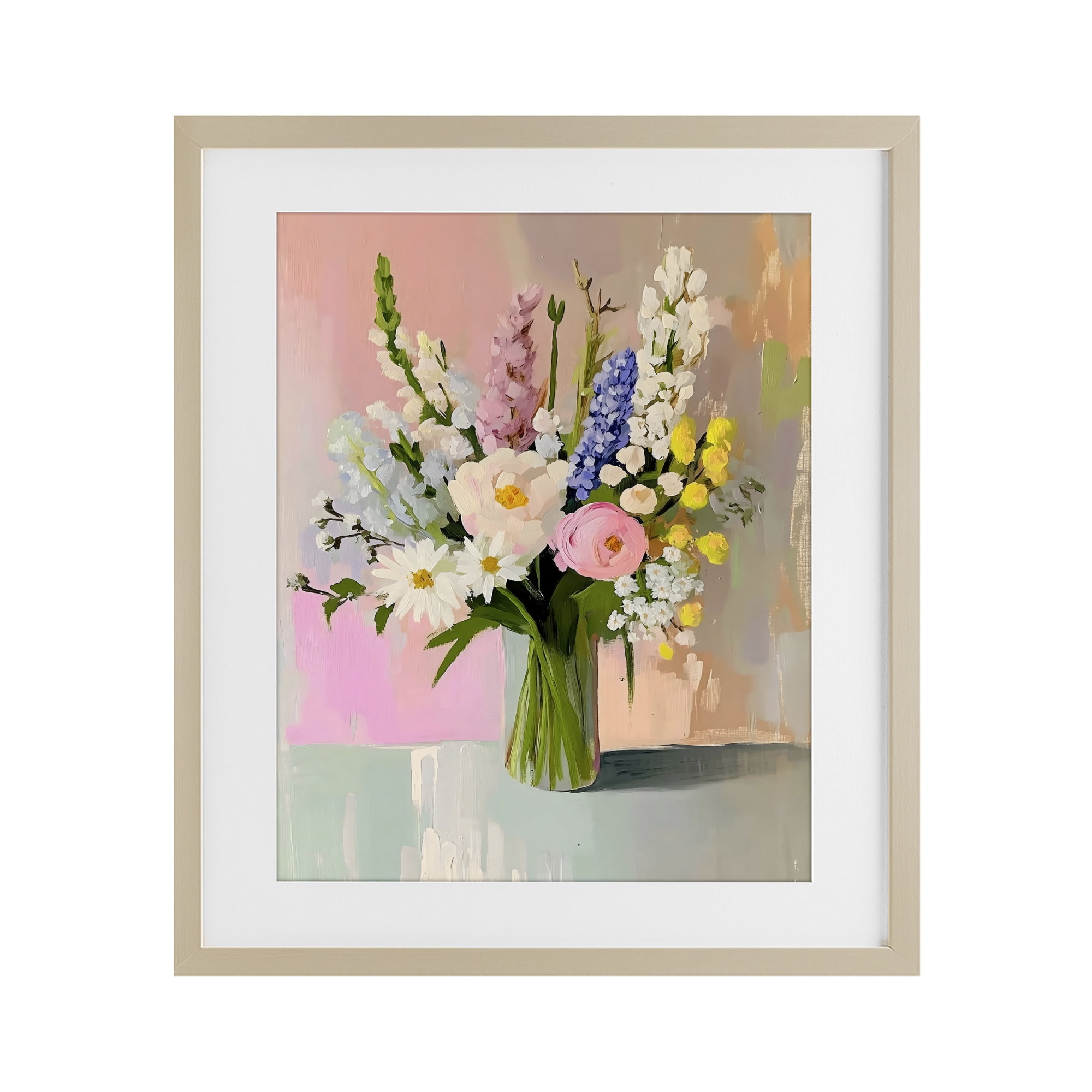 Stupell Industries Glass Vase with Spring Blooms Birch Framed Print Under Glass, design by The Prints Vibe