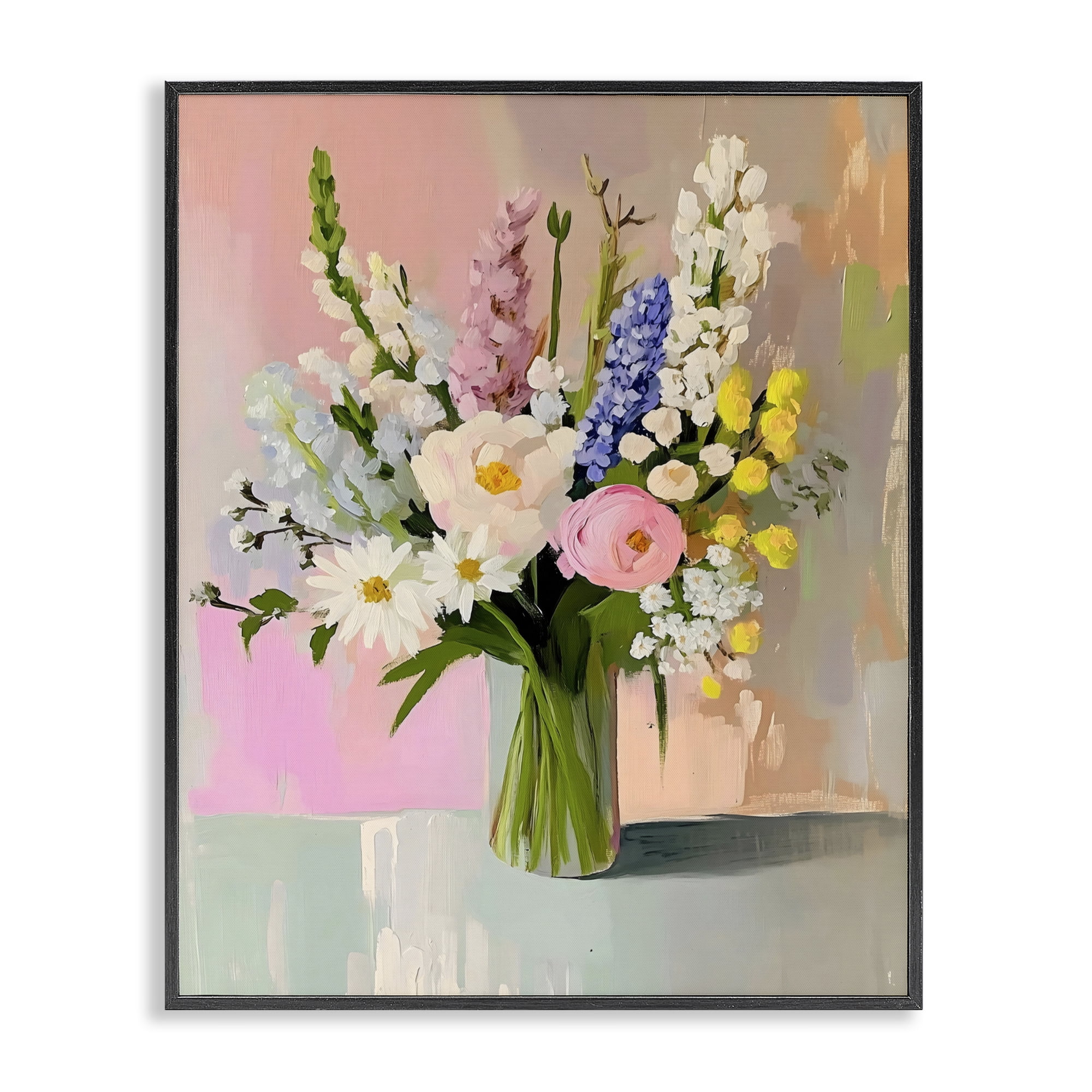 Stupell Industries Glass Vase with Spring Blooms Black Framed Giclee Art, design by The Prints Vibe