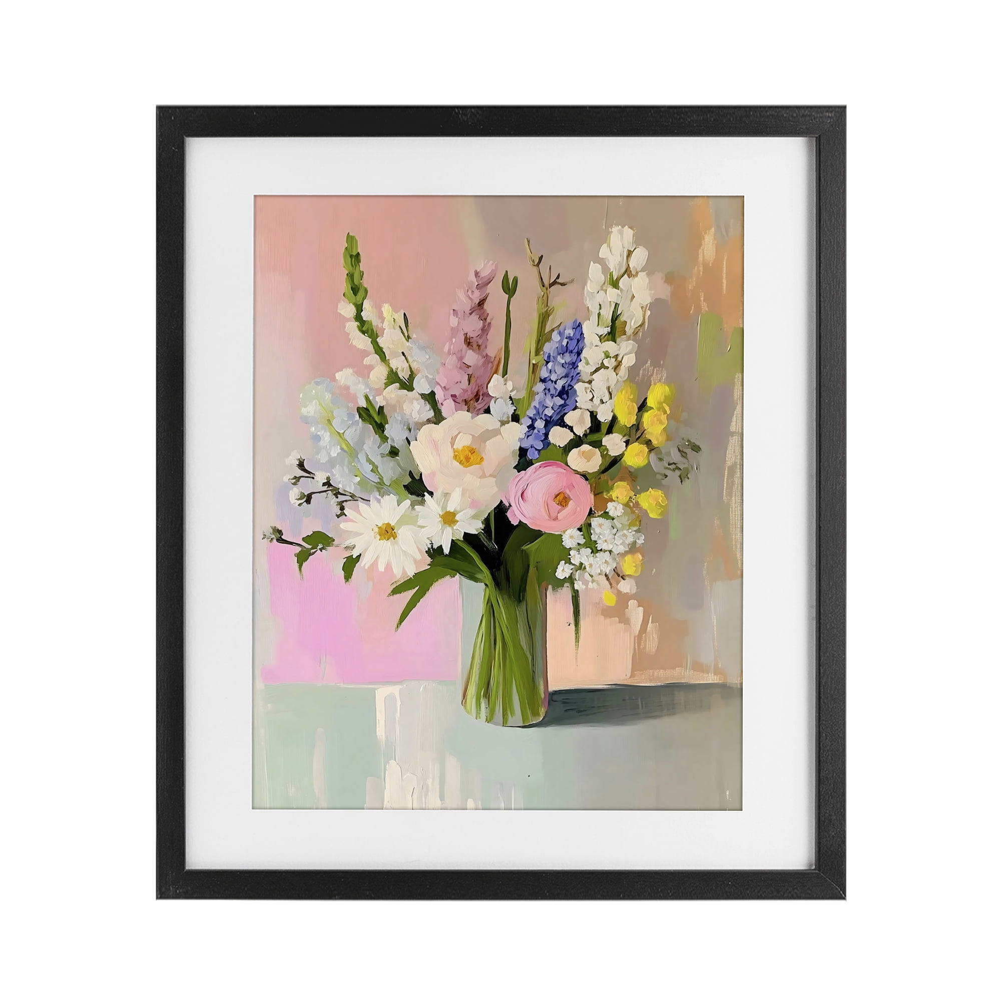 Stupell Industries Glass Vase with Spring Blooms Black Framed Print Under Glass, design by The Prints Vibe