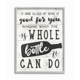 thumbnail image 1 of Stupell Industries Glass or Bottle of Wine Rustic Quote Alcohol Humor Framed Wall Art Design by Daphne Polselli, 16" x 20", Gray Framed, 1 of 7