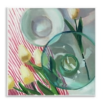 Stupell Industries Glasses & Tulips Still Life Plants & Flowers Painting Unframed Art Print Wall Art, 12 x 12