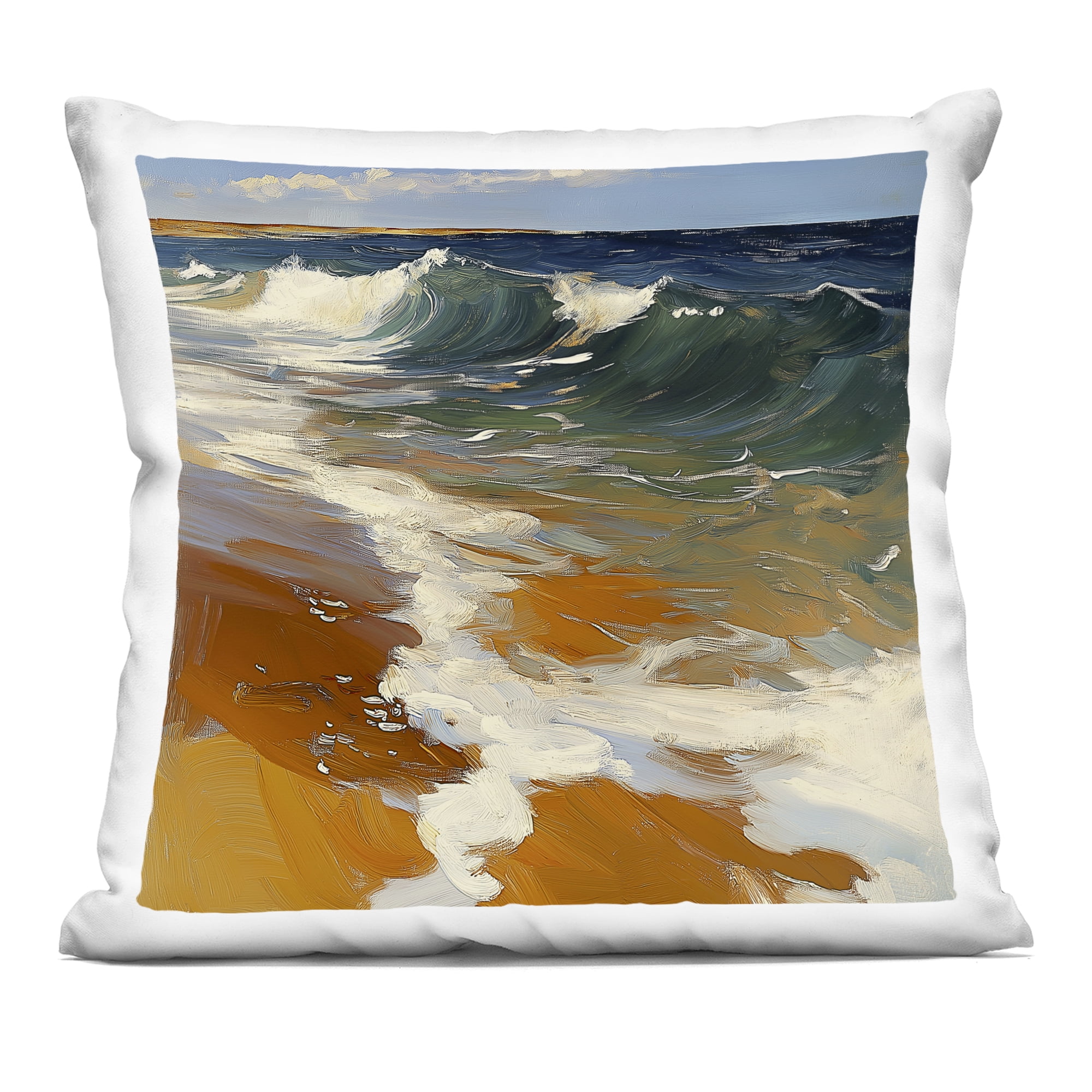Stupell Industries Glassy Ocean Waves Break Decorative Printed Throw Pillow, design by Walker Noble