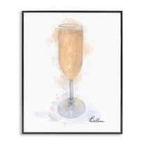 Stupell Industries Gleaming Bellini Glass Food & Beverage Painting Black Framed Art Print Wall Art, 11 x 14